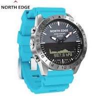 NORTH EDGE GAVIA Dual Display Diving Watch Silicone Strap Sports Digital Watch Altitude Air Pressure Multifunction Watch
