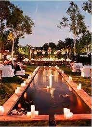 Romantic Lighting Pool Wedding Outdoor Wedding Backyard Wedding