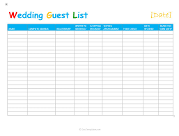 Guest List Template Wedding Sada Margarethaydon Com