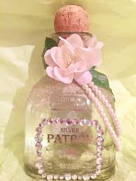 Decorated Patron Bottle Alcohol Bottle Decorations Decorated Liquor Bottles Patron Bottle Crafts