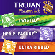 Foil wrapper condoms printed in full color. Trojan Pleasure Variety Pack Lubricated Condoms 12 Count Walmart Com Walmart Com