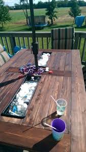 This coffee table offers the perfect mix for any diy project: Kreg Jig Project Outdoor Table With Built In Coolers By Sean M Diy Patio Table Outdoor Patio Table Diy Outdoor Table