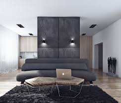 Minimalist Bachelor Pad Brings Sleek Style To The Single Apartment Interior Design Gray Living Room Design Minimalist Bedroom Design