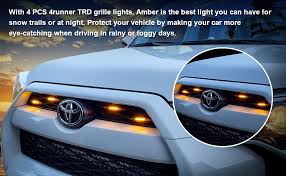 1 pair, 6500k, 4000lm (per kit). Amazon Com Led Amber Grille Lights Kits For 4runner Trd Pro 2014 2015 2016 2017 2018 2019 4 Pcs Led Lights Kit Automotive