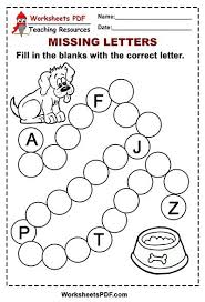 Free Printable Dog Alphabet Missing Letters In 2020 Alphabet Letter Worksheets Missing Letter Worksheets Letter Worksheets