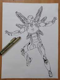 Marvel avengers end game the movie poster draw super hero drawing and coloring. I Drew Iron Man With His Latest Tech Mark 85 Iron Man Art Iron Man Drawing Marvel Drawings