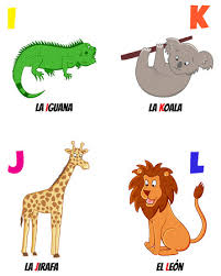 Alfabetos m) · letras pl f · abecedario m (plural: Spanisch Alphabet Mit Verschiedenen Tieren Lowe Leguan Giraffen Koala Lizenzfrei Nutzbare Vektorgrafiken Clip Arts Illustrationen Image 33988981