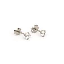 Sensitive Stainless Tiffany 4 X 4 C Z Princess Cut Cartilage Earring S Ninefit Europe