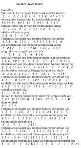 Not Angka Lagu Setelah Kau Tiada Cakra Khan Dan Not Pianika Setelah Kau Tiada Cakra Khan Piano Music With Letters Piano Music Notes Song Notes