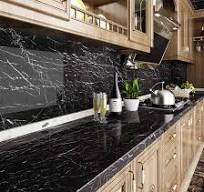 Livelynine Papel de parede de mármore preto para bancada de cozinha, papel  de contato preto para bancadas à prova d'água para cômoda de mesa, adesivo  ...