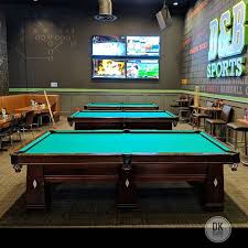 Finished Recovering 3 9 Foot Ae Schmidt Pool Tables At Dave Busters Orange Tour Green Felt Billiards Dkbil Man Cave Home Bar Country Man Cave Pool Table