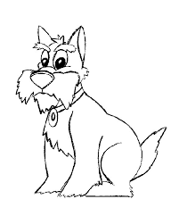 Happy fluffy dog cartoon for coloring. Coloring Page Dog Coloring Pages 7