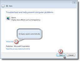Guided Help Troubleshoot Aero Problems In Windows 7