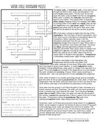 11 what provides the energy that drives the water cycle? Water Cycle Crossword Worksheets Teaching Resources Tpt