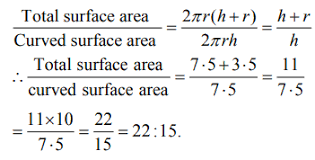 The curved surface of cylinder is 1000 cm2. Find The Ratio Between The Total Surface Area Of A Cylinder To Its Curved Surface Area Given That Its Height And Radius Are 7 5 Cm And 3 5 Cm Sarthaks Econnect