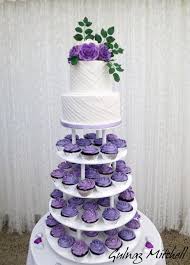 Wedding Cake With Cupcakes Tower Kirstin Wedding Cakes Simple Purple Purple Wedding Cakes Simple Wedding Cake