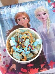 Host A Disney Frozen Party Hot Chocolate Station Disney Frozen Party Frozen Party Sweet Chex Mix