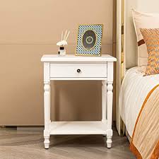 Maybe you would like to learn more about one of these? Amazon Com Hawoo White Nightstand With Drawer Wooden Accent End Table And Storage Shelf Bedside Table Living Room Bedroom Home Furniture White Kitchen Dining