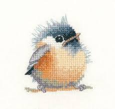 Heritage Crafts Valerie Pfeiffer Susan Rider Little Friends Chickadee Counted Cross Stitch Kit 14 Count Aida