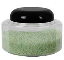 8 oz. Clear PET Squat Oval Jar with 70/400 Black Unlined Dome Cap