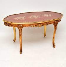Clean, traditional lines make the coffee a great fit for any decor and home and the lower shelf gives more room for display and storage. Antique French Style Gilt Wood Lacquered Coffee Table Marylebone Antiques