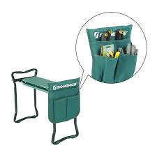 Songmics Kniebank 60 X 49 X 27 Cm Gartenbank Hocker Sitzunterlage Eva Schaumkissen Stahlrohr Grun Ggk01g Gartenbank Stahlrohr Rohre