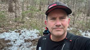 24.6 miles in. Brutal trail with big climbs in the dark to start the race.  In great shape