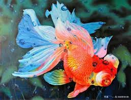 职业画家郭伟油画作品 金鱼 1960年生 四川成都人 1989年毕业于四川美术学院版画系 现为职业画家