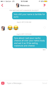 Her Bio Said To Give Her A Cheesy Pickup Line Tinder If you're into that sort of thing.