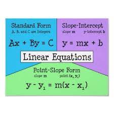 Linear Equations Poster Zazzle Com Math Methods Teaching Algebra Math Poster
