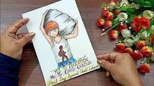 Children of even young ages were working in factories. World Day Against Child Labour Drawing How To Draw Stop Child Day Poster Stop Child Labour Drawing Youtube