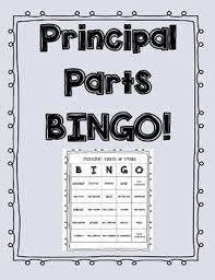 Principal Parts Of Verbs Bingo Verbs Activities Regular Verbs Verb