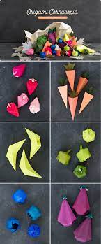 Diy Origami Cornucopia Arts And Crafts For Kids Cornucopia Craft Giant Paper Flowers