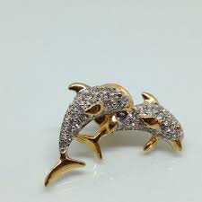Signed Swarovski Swan Vintage Dolphin Duo Lapel Pin Crystal Rhinestone Fish Vintage Jewelry Crystal Rhinestone Swarovski Swan