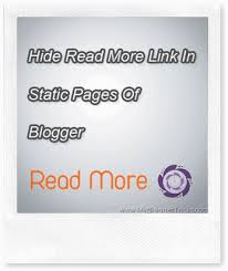 Hide Read More Link In Blogger Static Pages