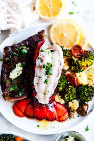 Celebrating the finest from land and sea with our signature cuts & lobsters from charcoal grill, on a baked brioche roll or other combinations #steakandlobster. Surf And Turf Steak And Lobster Tail For Two Aberdeen S Kitchen