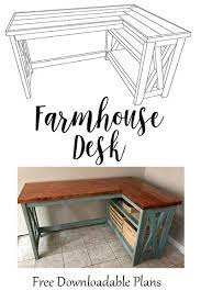 Free Plans Farmhouse X Desk In 2020 Diy Desk Plans Diy Furniture Plans Diy Corner Desk