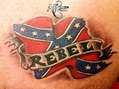 Since the confederate flag itself has cheerful colors, the tattoo purely seems awesome. Confederate Tattoo Ideas