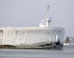 Frigid Winter Weather Gets The Best Of Everyone Even This Ice Covered Freighter In Sault Ste Marie Mi Great Lakes Ships Great Lakes Great Lakes Shipwrecks
