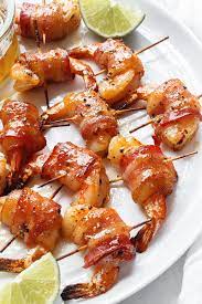 Honey Garlic Bacon Wrapped Shrimp Wrapped Shrimp Recipes Best Appetizer Recipes Bacon Wrap Shrimp Recipes