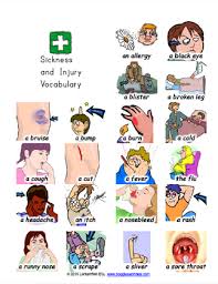 This is a ppt presentation that contains unique vocabulary for the medical setting with images to help reinforce this worksheet is about illnesses. Sickness Injury Vocabulary Sheet