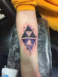 The triangles were left by the three golden goddesses. Triforce Tattoo