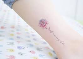 Rose With Strength Stem By Banul Feminine Tattoos Tattoos Tattoos For Women