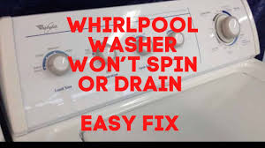 This washer is equipped with a device near the water pump called a consult the machine's repair guide to see where it is located and how to take it out. Whirlpool Washer Won T Drain Or Spin Fixed In Under 10 Minutes Youtube