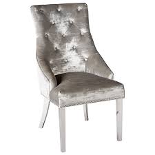 2pcs velvet dining chairs side seat studs high back with knocker description. Parker Grey Velvet Dining Chair With Knocker And Chrome Legs
