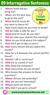 It suggests someone what to do. 20 Interrogative Sentences Examples Definition And Examples Example Sentences