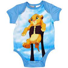 Unisex Lion King Romper 21 Liked On Polyvore Featuring Jumpsuits Rompers Blue Romper Patterned Romp Disney Baby Clothes Baby Boy Outfits Lion King Baby