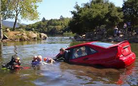 sinking car at lake ralphine in santa rosa