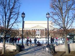 The Ice Skating Rink At The National Gallery Of Art Sculpture Garden The Dc Bike Blogger National archives building in the background. the ice skating rink at the national