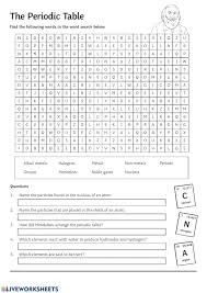 I am a silvery white metal used to make table salt. Grade 7 Periodic Table Word Search Worksheet